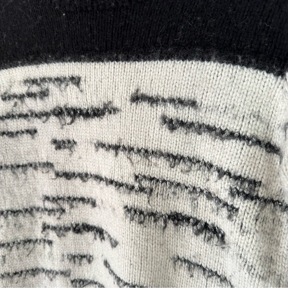 SI-IAE Anthropologie Black & White Wool Blend Sweater Size Medium - Picture 7 of 11